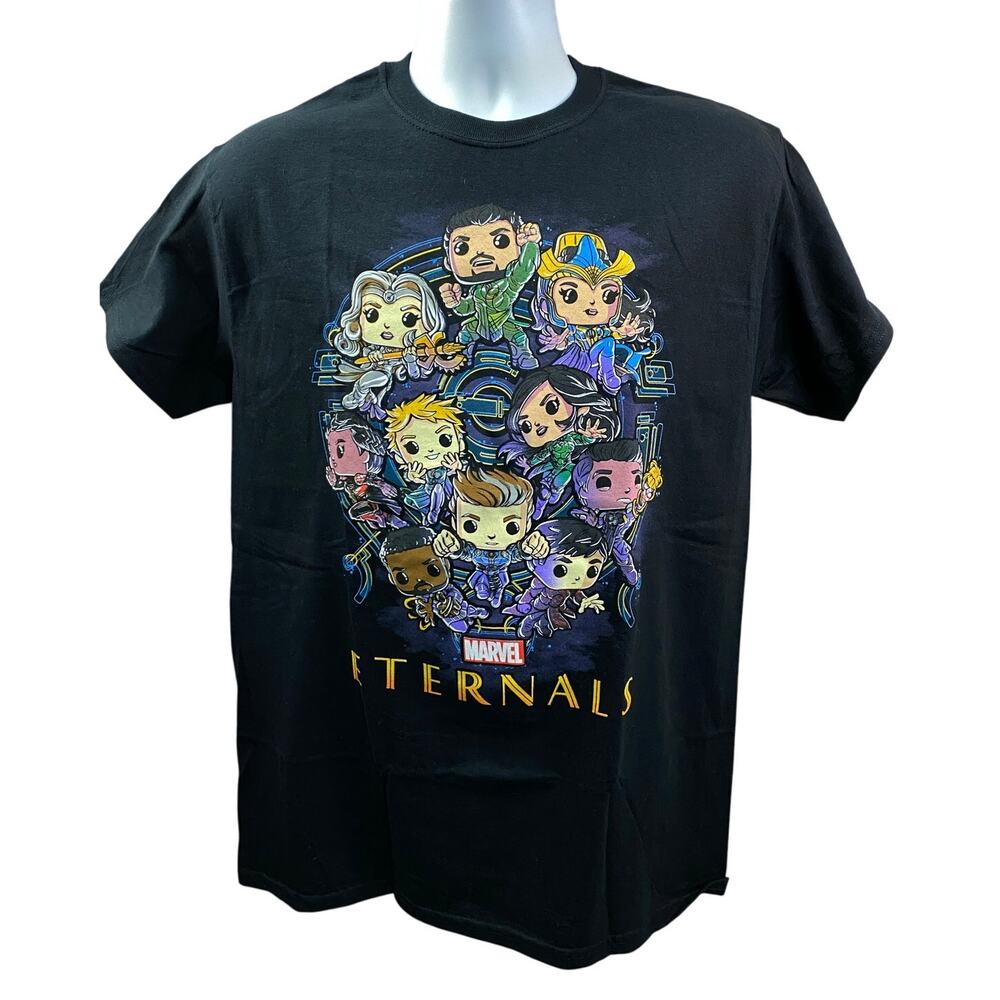 Marvel Eternals Funko Pop Graphic Tee Black Adult Size M